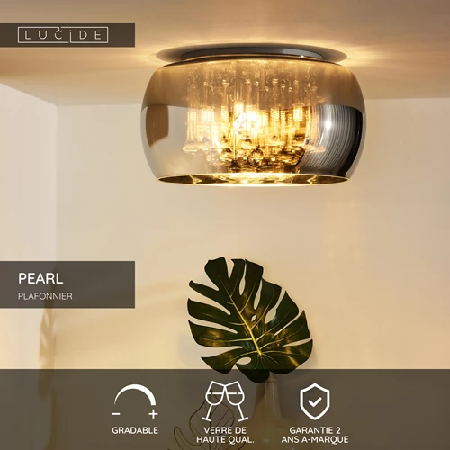 Lucide PEARL - Plafonnier - Ø 40 cm - 5xG9 - Chrome - USP